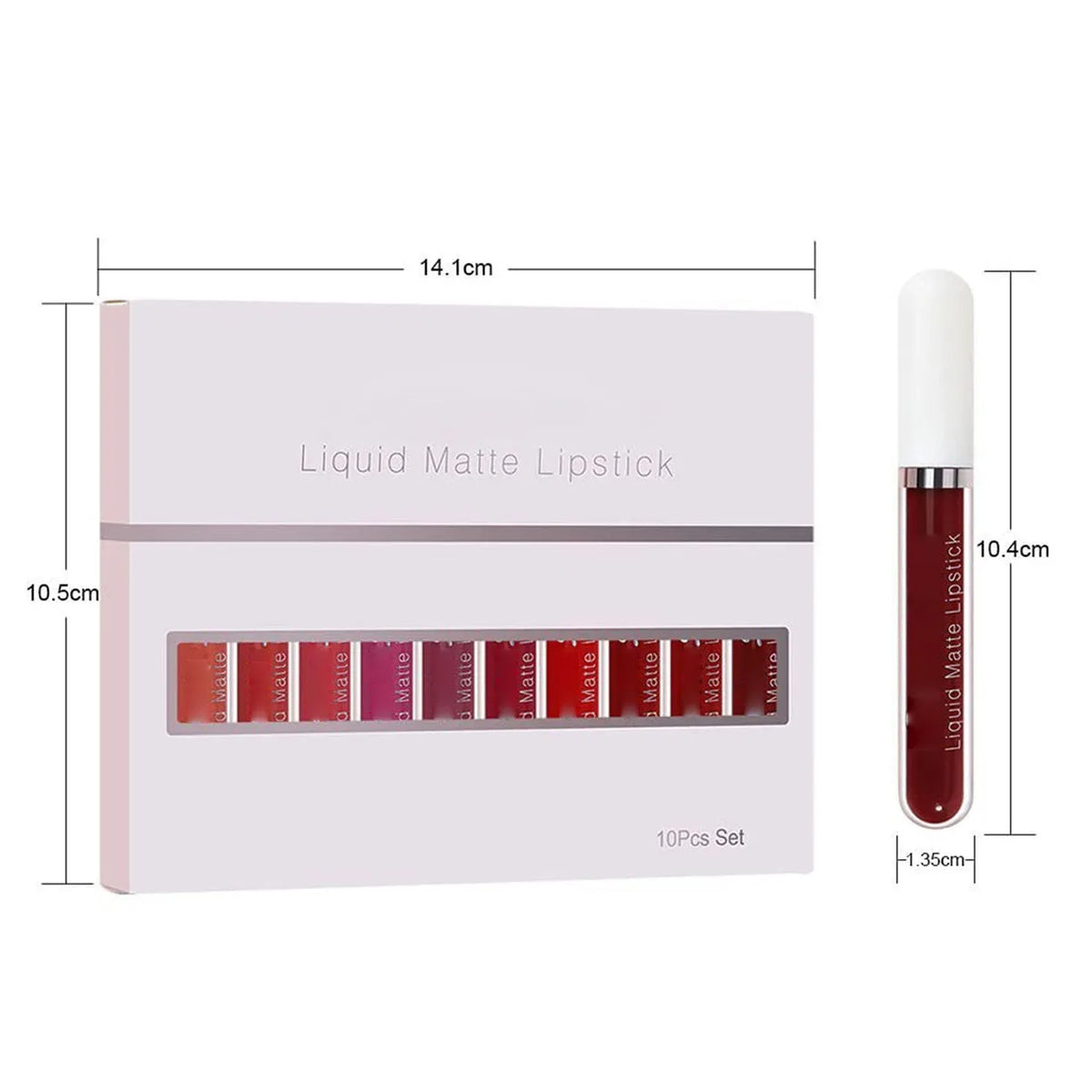 ๐10Pcs Liquid Matte Matt Lipstick Set, Long Lasting Lipstick 24 hour Waterproof Lip Gloss