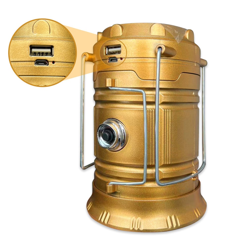 💡Collapsible Portable LED Camping Lantern Lightweight Waterproof Solar USB Rechargeable LED Flashlight