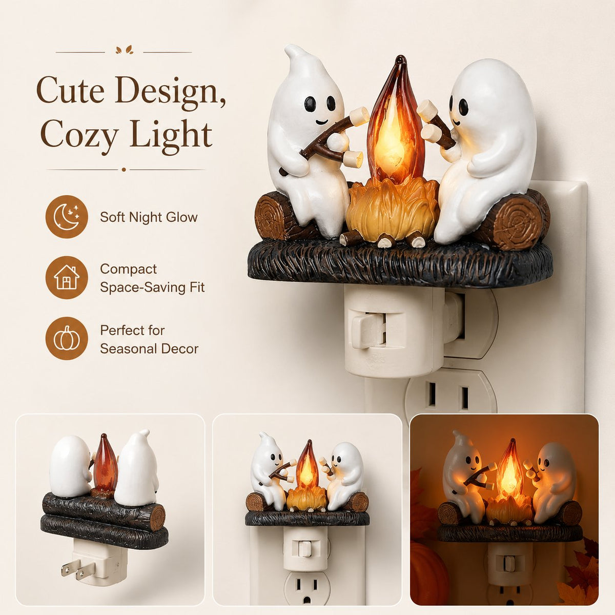 👻 Plug In the Cutest Halloween Glow — Adorable Ghost Outlet Night Light 🎃✨