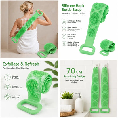 🛁Limited-Time 50% OFF 💦Silicone Bath Brush Double-Sided Exfoliating Back Scrubber