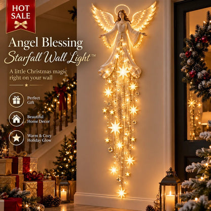 ✨Last Day 49% OFF✨ Angel Blessing Starfall Wall LightTM – Heavenly Christmas Wall Decor
