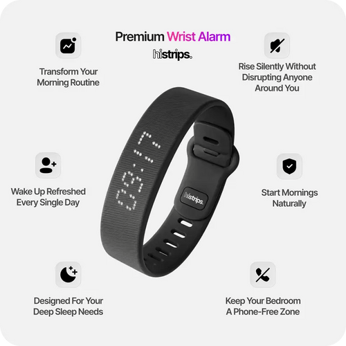 ⌚ Silent Vibration Alarm Clock – Wrist-Worn Wearable Wake-Up Device for Heavy Sleepers