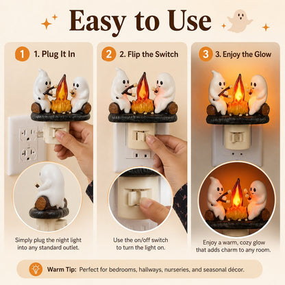 👻 Plug In the Cutest Halloween Glow — Adorable Ghost Outlet Night Light 🎃✨
