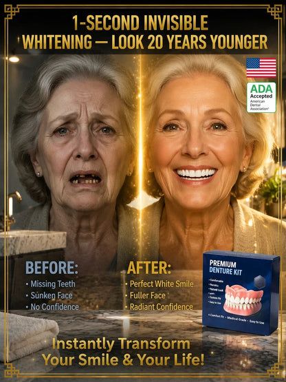 😁[Epic Upgrade] Premium Full‑Cover Complete Dentures🦷 Instant Smile Cosmetic Veneers for Men, Women & Unisex, For All Adult Age Ranges