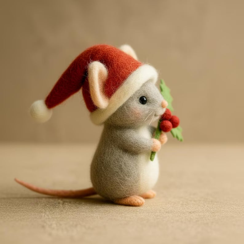 🎁🐭 Deluxe Handmade Felt Mouse | Cozy Decor & Heartwarming Gift ✨
