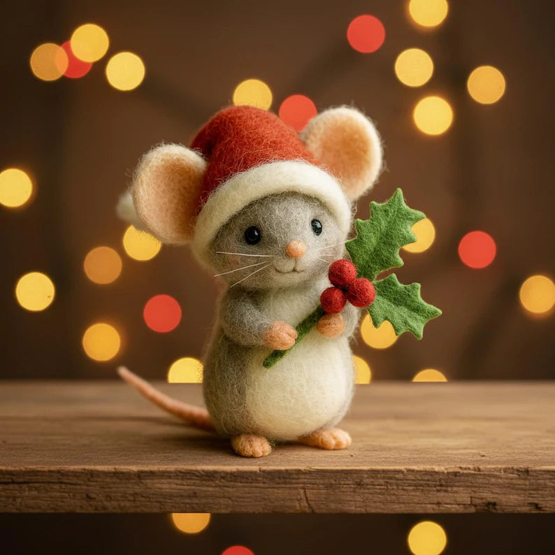 🎁🐭 Deluxe Handmade Felt Mouse | Cozy Decor & Heartwarming Gift ✨