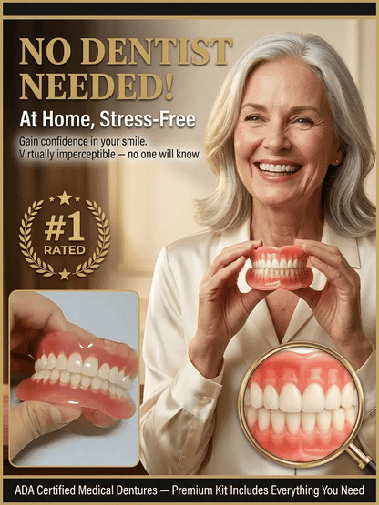 😁[Epic Upgrade] Premium Full‑Cover Complete Dentures🦷 Instant Smile Cosmetic Veneers for Men, Women & Unisex, For All Adult Age Ranges