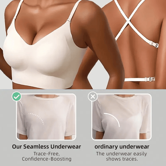 🏆Hot Sale 49% OFF🔥Women's Solid Color Wireless Backless Bra