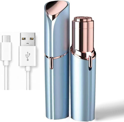 Facial Hair Remover for Women - as Seen on TV Painless Face Shaver - Electric Hair Removal Device for Face Lips Peach Fuzz with Light (Rose Gold)