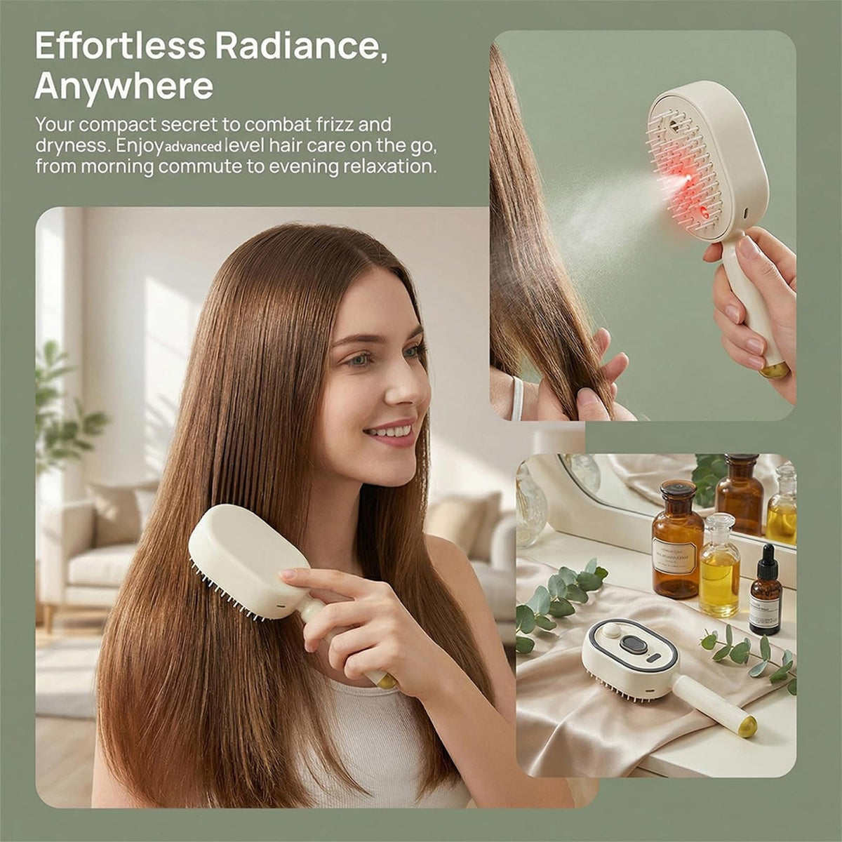 💆‍♀️ Electric Spray Air Cushion Massage Comb – Anti-Static Nano Mist Hair Brush with Scalp Massage ✨🌿