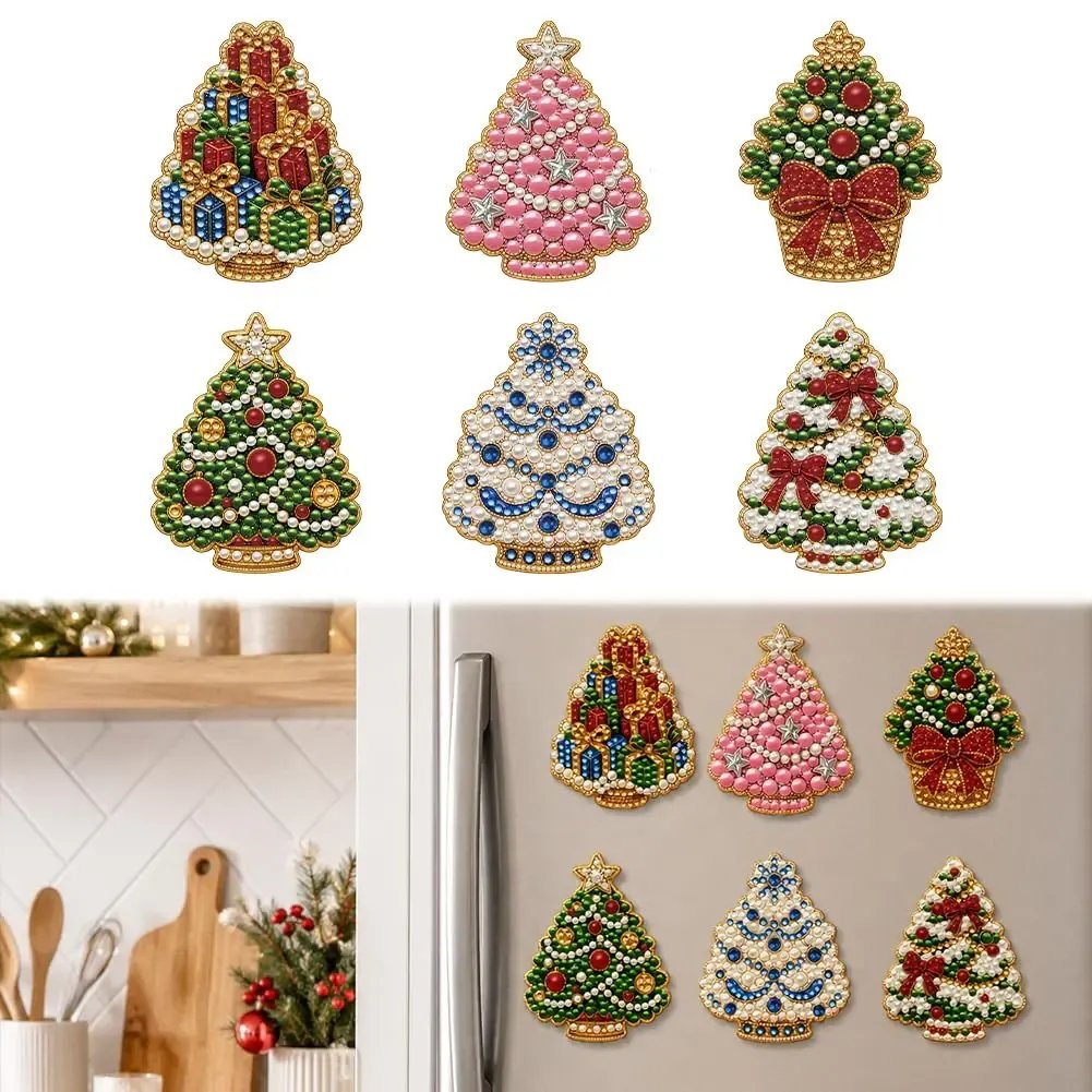 Hot Sale🎄✨ DIY Christmas Pearl & Diamond Painting Fridge Magnet Kit – Festive Holiday Craft Fun