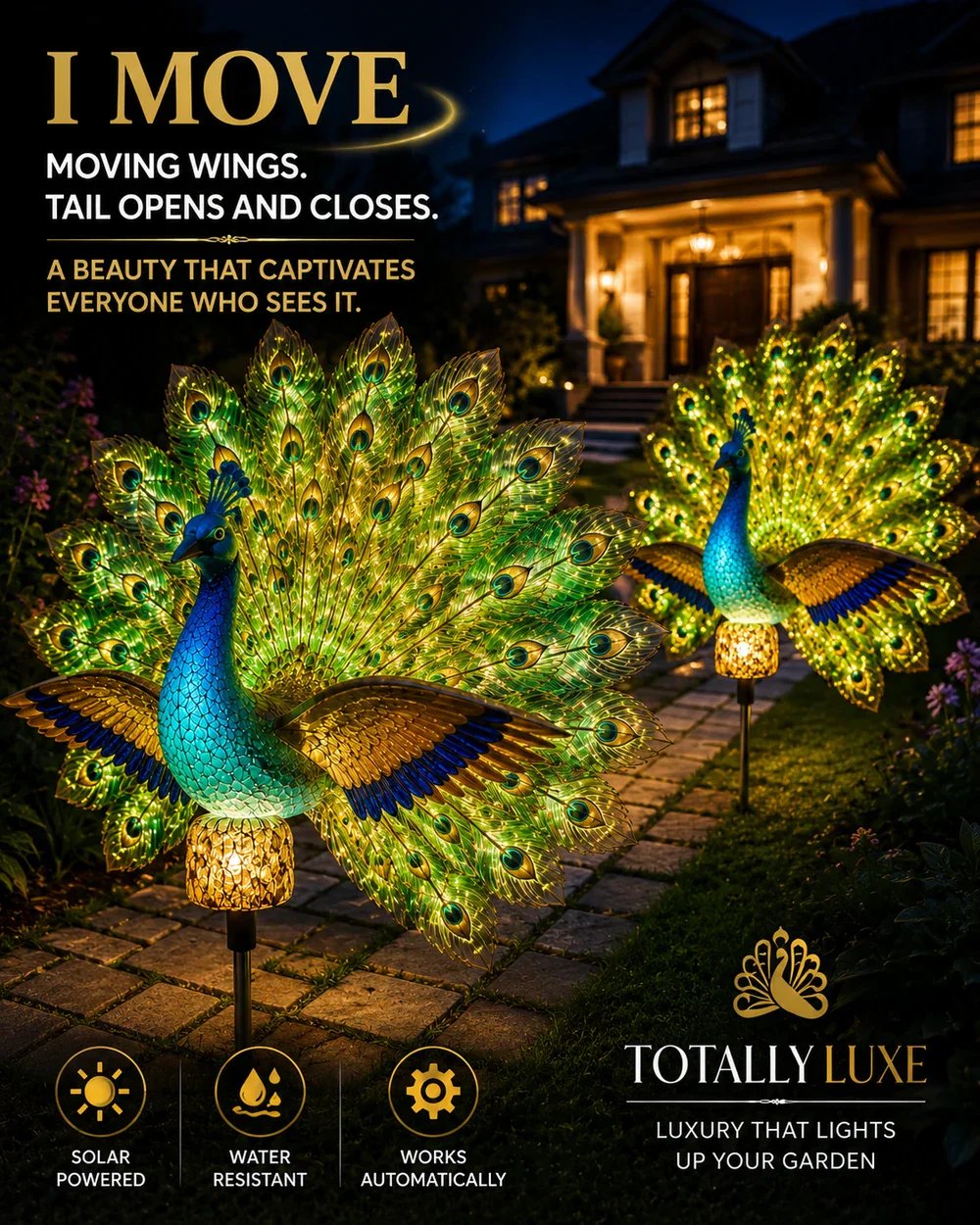 🦚Solar Peacock Garden Sculpture(Dimensions: 140*650 mm)
