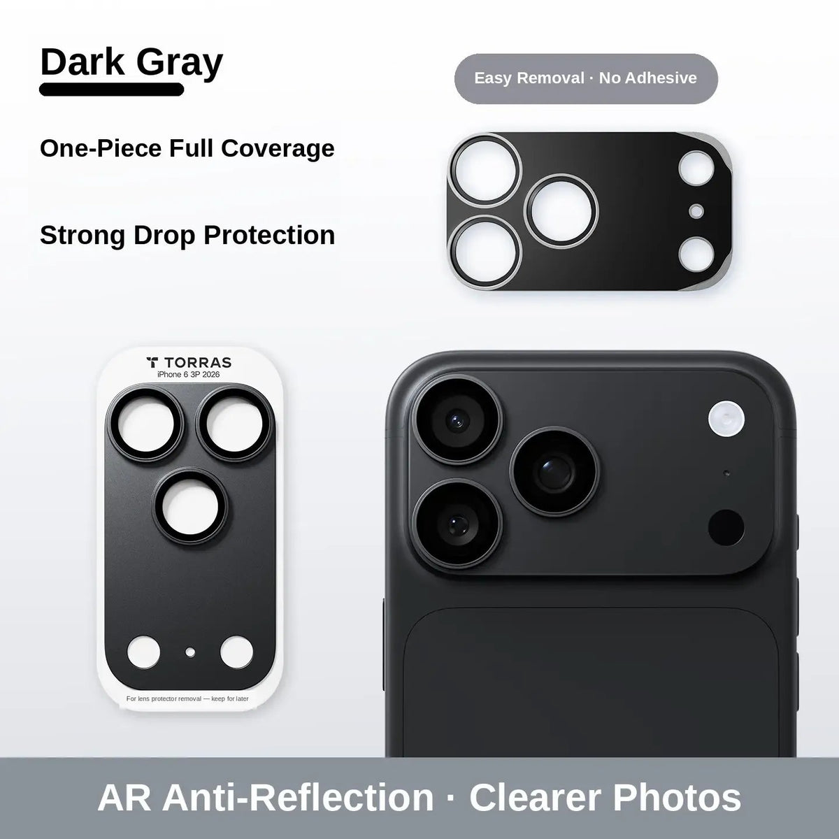 📸1-Piece Metal Frame Camera Lens & Module Protector for iPhone 18/17 Series