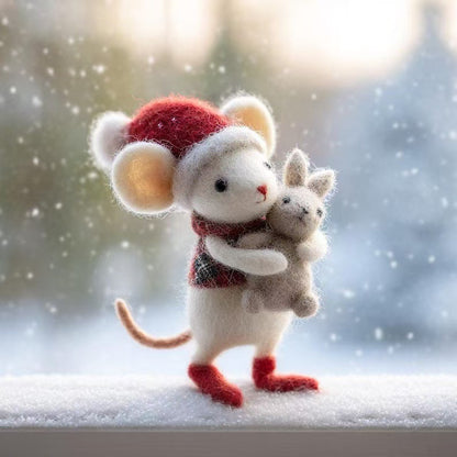 🎁🐭 Deluxe Handmade Felt Mouse | Cozy Decor & Heartwarming Gift ✨