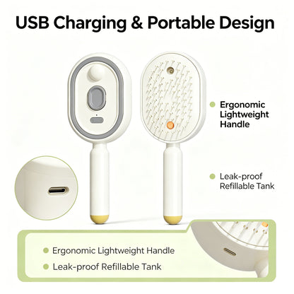💆‍♀️ Electric Spray Air Cushion Massage Comb – Anti-Static Nano Mist Hair Brush with Scalp Massage ✨🌿