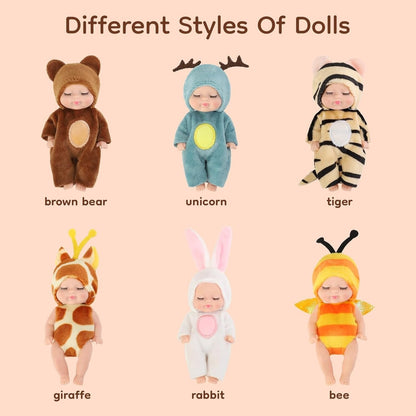 🐱 Cute Mini Dolls🎁 6pcs Fairy Princess Doll Set with Pajamas