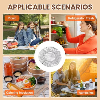 🍽️Reusable Aluminum Foil Thermal Food Cover — Heat-Retaining, Washable & Freshness-Preserving Kitchen Essential