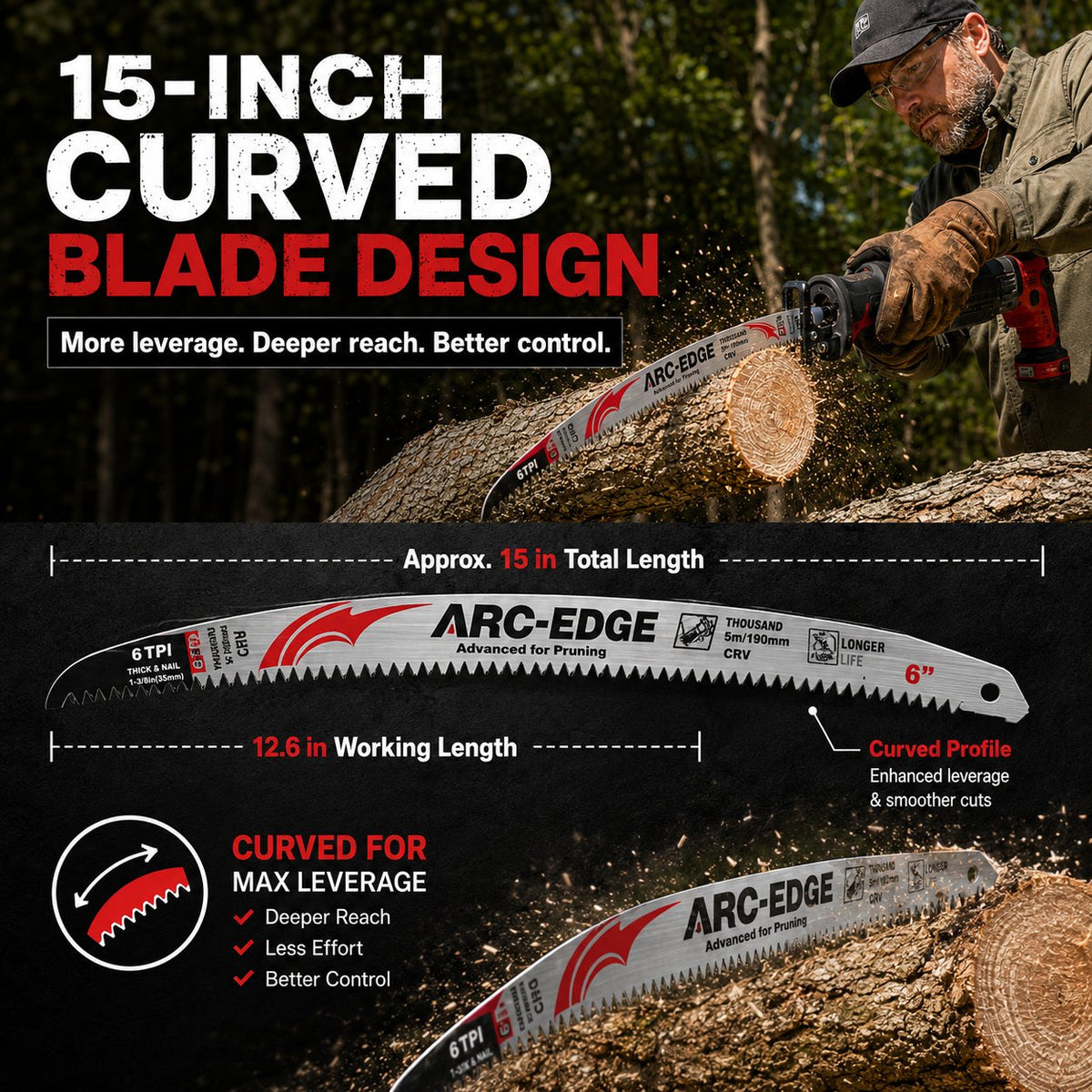 15-Inch Curved Pruning Saw Blades