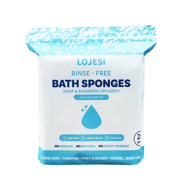 🎁 Freshness Anytime, Anywhere! 25 Large Rinse-Free Bathing Wipes for Adults