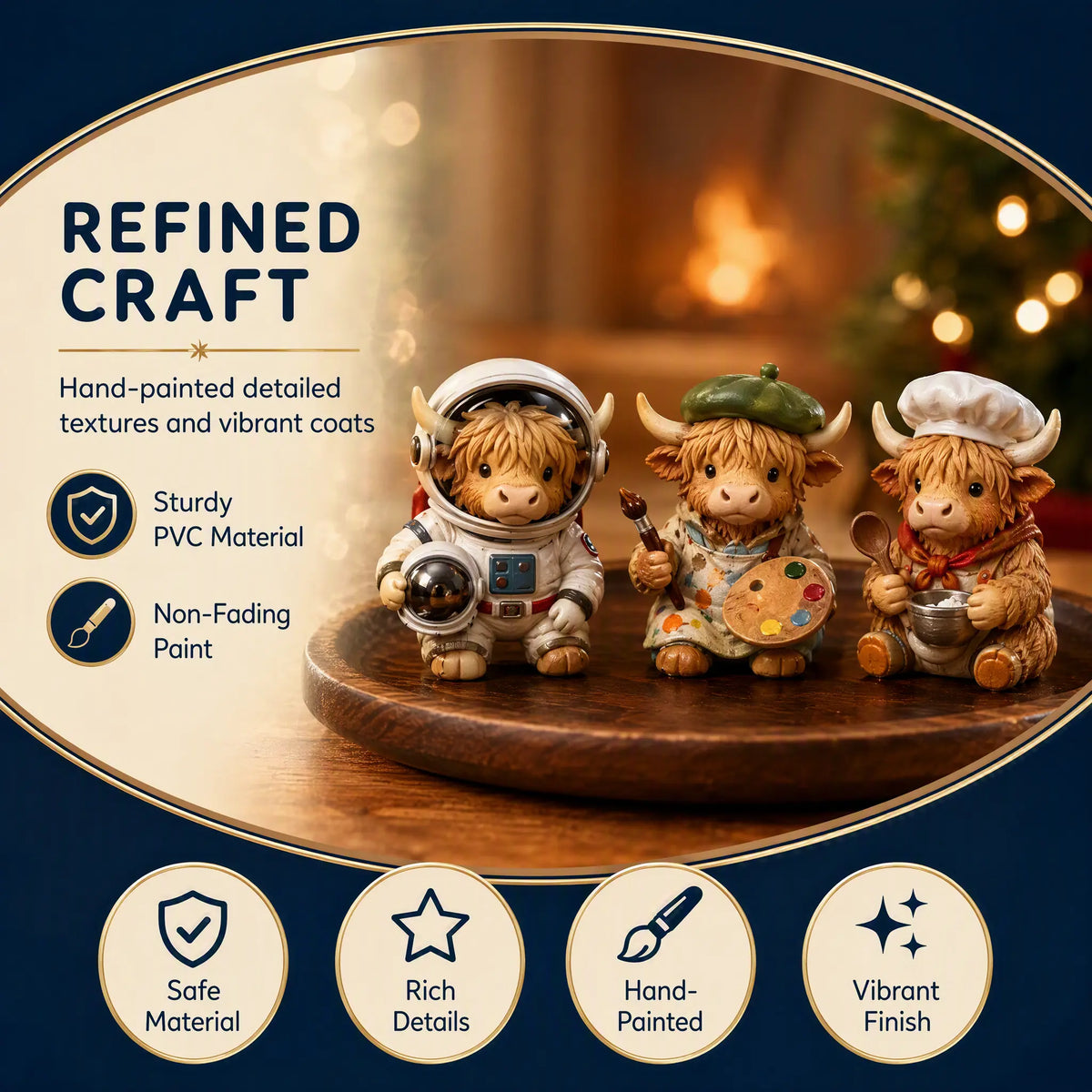 24-Day Highland Cow Christmas Advent Calendar – Festive Countdown Decor & Toy Set