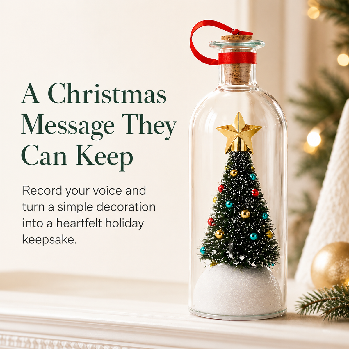 🎄 Mr. Christmas 8" Recordable Christmas Tree Message In A Bottle