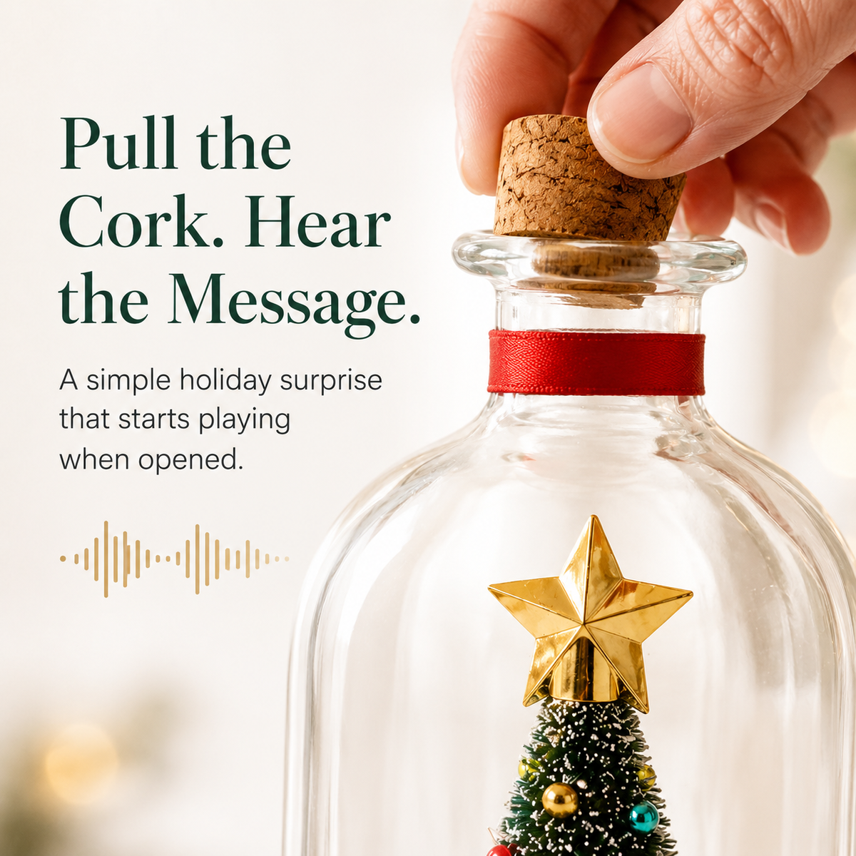🎄 Mr. Christmas 8" Recordable Christmas Tree Message In A Bottle