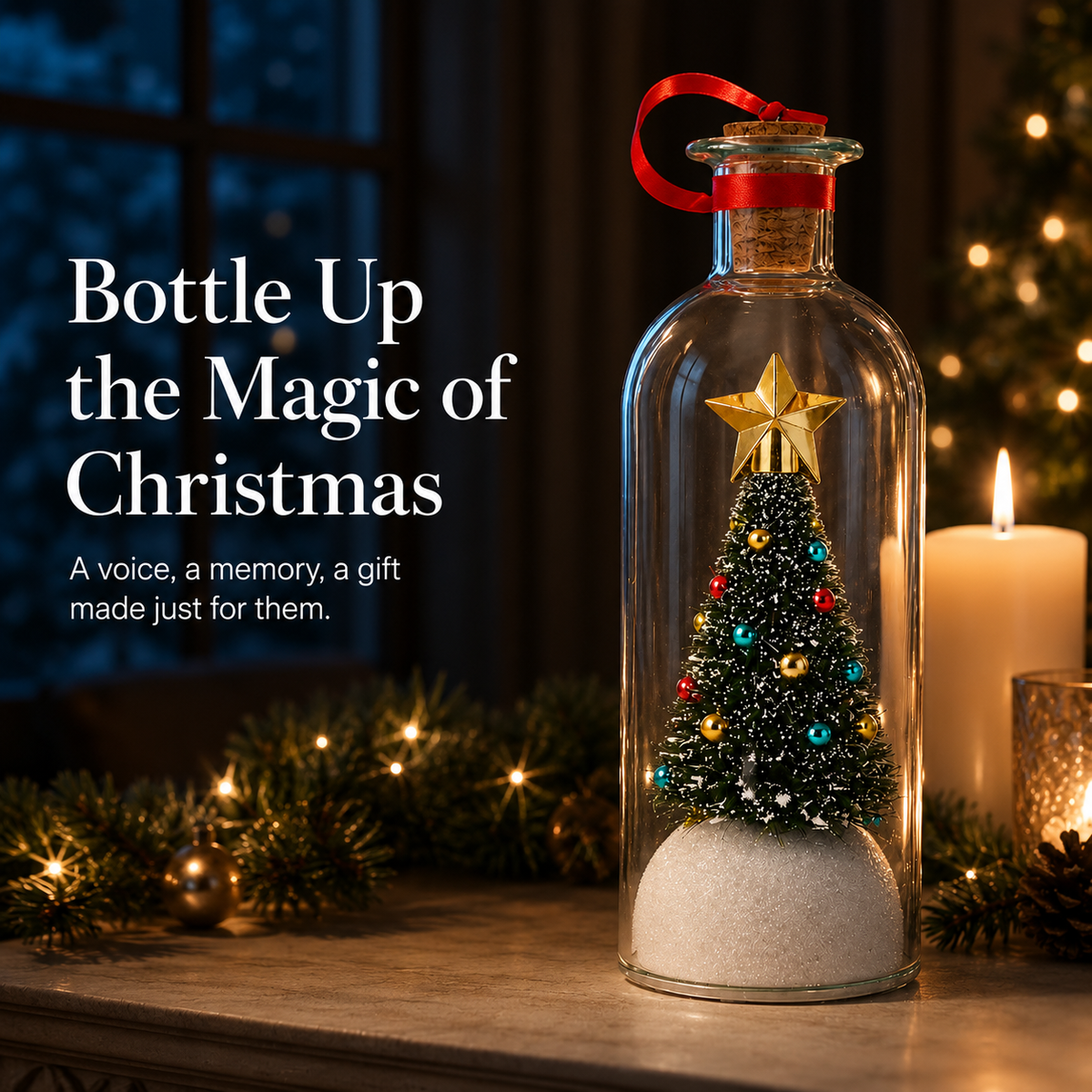 🎄 Mr. Christmas 8" Recordable Christmas Tree Message In A Bottle
