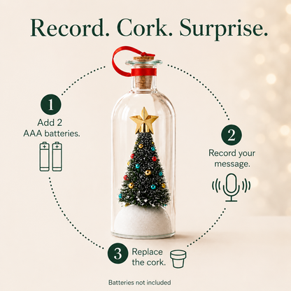 🎄 Mr. Christmas 8" Recordable Christmas Tree Message In A Bottle