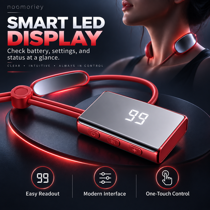 🔥 Mini Heated Neck Massager Necklace – 4 Modes, 9 Intensity Levels & Dual-Pulse Relaxation