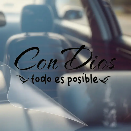 🙏❤️Con Dios Todo Es Posible Spanish Inspirational Faith Decal Cute Durable Vinyl Sticker