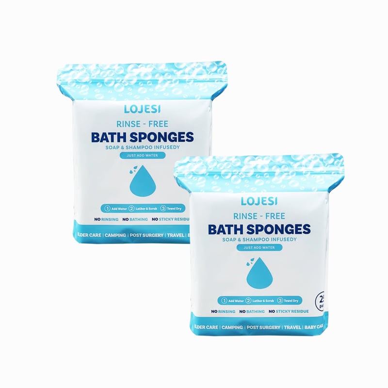 🎁 Freshness Anytime, Anywhere! 25 Large Rinse-Free Bathing Wipes for Adults