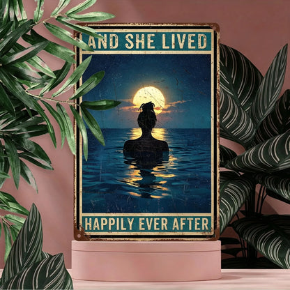 Retro Sunset Silhouette Figure Wall Art Print (8" x 12") – Scratch & UV-Resistant Decor