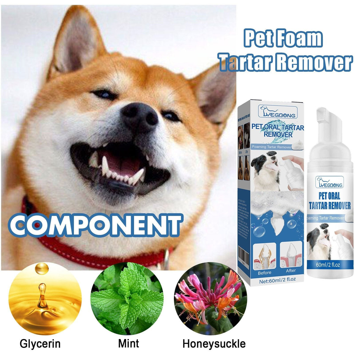 🐶Pet Tartar Remover Foam – Fresh Breath & Healthy Teeth, No Brushing Needed!🦷