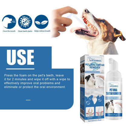 🐶Pet Tartar Remover Foam – Fresh Breath & Healthy Teeth, No Brushing Needed!🦷