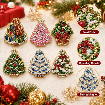 Hot Sale🎄✨ DIY Christmas Pearl & Diamond Painting Fridge Magnet Kit – Festive Holiday Craft Fun