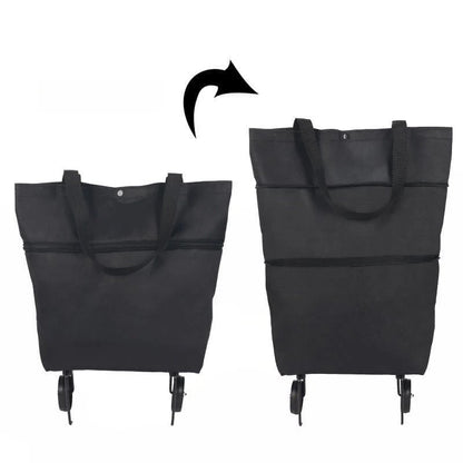 🛒 Large-capacity folding push-pull shopping bag - The perfect choice for large-scale shopping trips