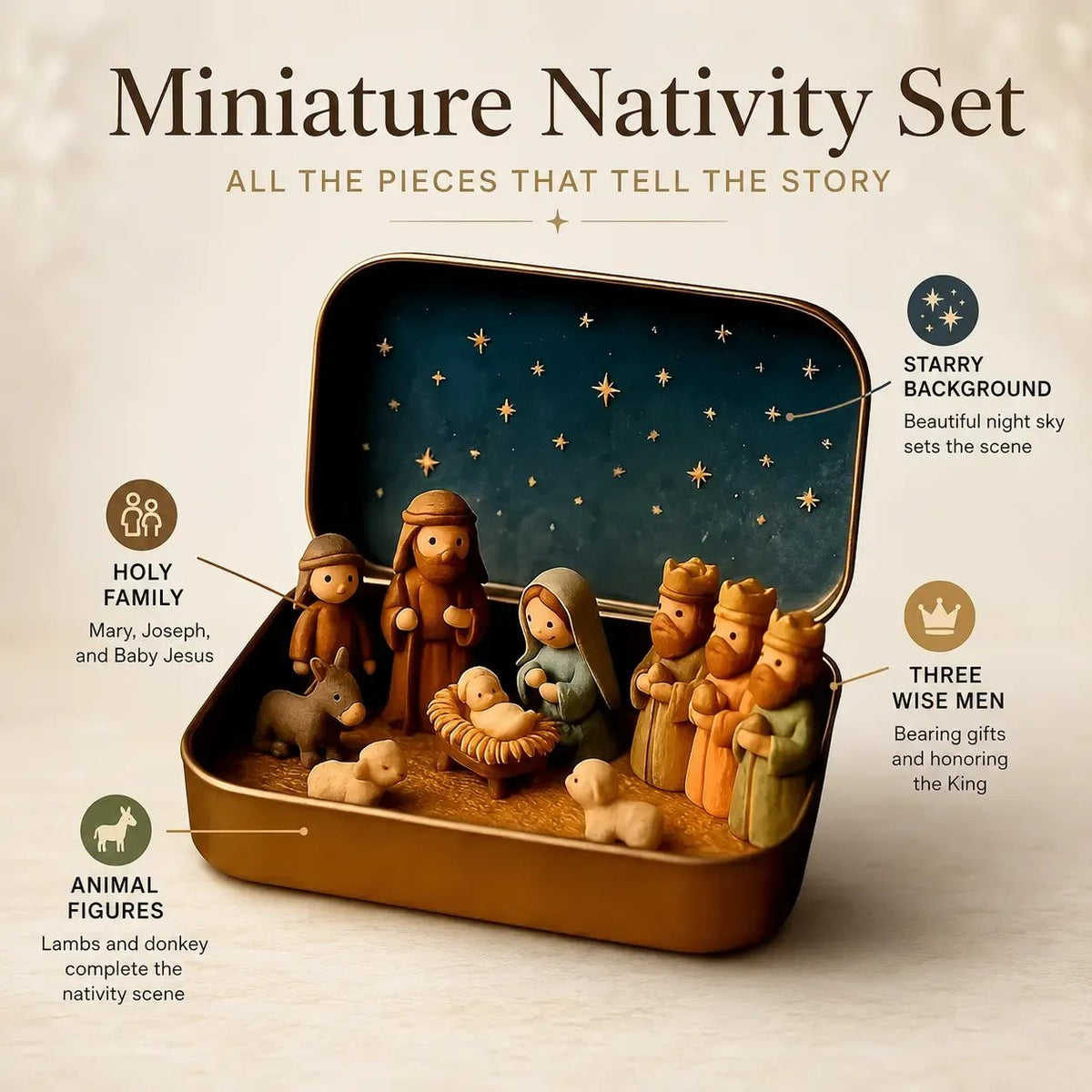 💕Hot sale 30% OFF✨ Pocket-Size Mini Nativity Scene Set