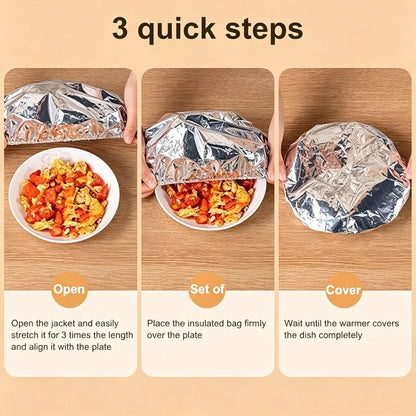 🍽️Reusable Aluminum Foil Thermal Food Cover — Heat-Retaining, Washable & Freshness-Preserving Kitchen Essential