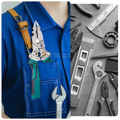 16 in 1 Wire Stripper Twister for Cutting and Pulling Wires,Cable Scissors,Voltage Tester Pliers, 30V to 220V Live,Null,Hot Wire Judgment AC DC, Audible and Flashing LED Alarms
