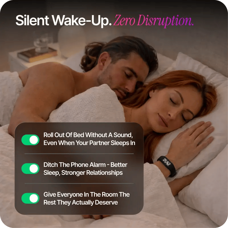⌚ Silent Vibration Alarm Clock – Wrist-Worn Wearable Wake-Up Device for Heavy Sleepers