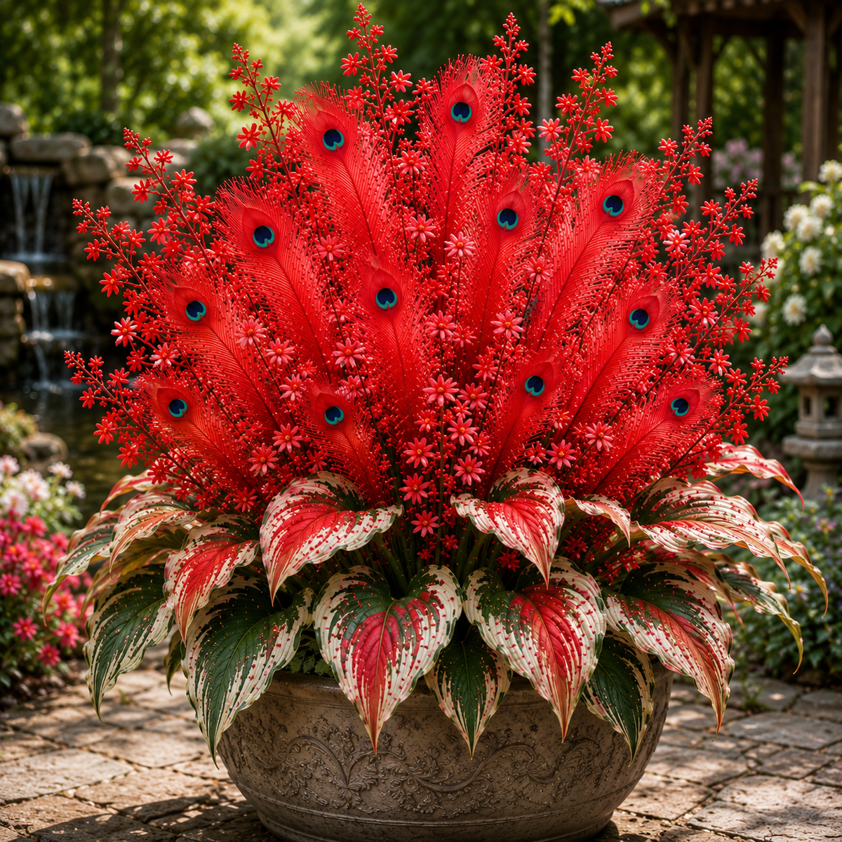 🏠🤗  Peacock Flame Hosta™ – Effortless Beauty For Shady Spaces💥