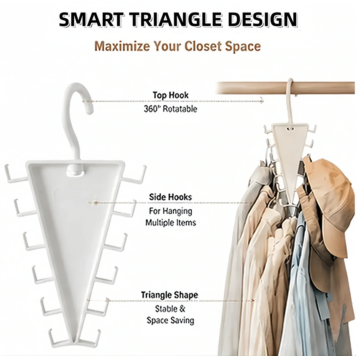 12-Hook Rotating Closet Organizer Hanger