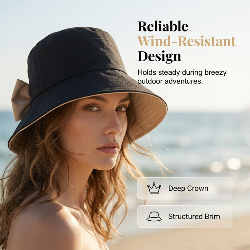👒Summer Hot Sale 50% OFF ! 💐Women's Bowknot Wide Brim Sun Protective Hat