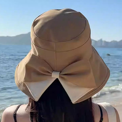 👒Summer Hot Sale 50% OFF ! 💐Women's Bowknot Wide Brim Sun Protective Hat