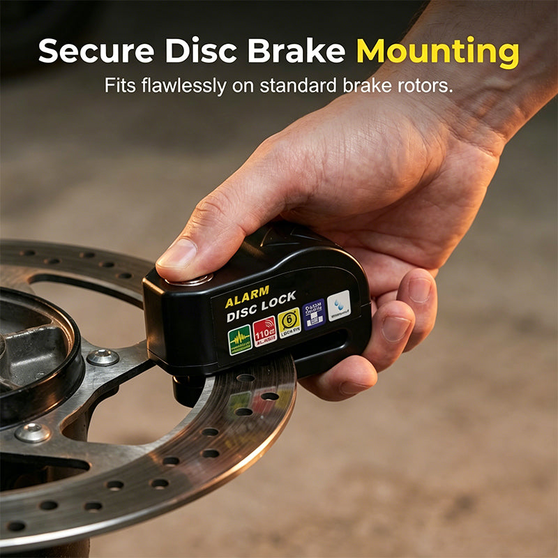 🛡️110dB Disc Brake Alarm Lock – Keyless Anti-Theft Motorcycle Lock
